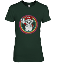 Super Mario Rainbow Circle Distressed Logo Women's Premium T-Shirt Women's Premium T-Shirt - belovedtshirt