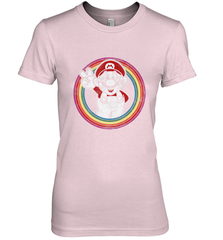 Super Mario Rainbow Circle Distressed Logo Women's Premium T-Shirt Women's Premium T-Shirt - belovedtshirt