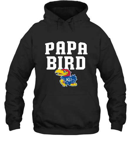 Kansas Jayhawks Papa Bird Hooded Sweatshirt Hooded Sweatshirt / Black / S Hooded Sweatshirt - belovedtshirt