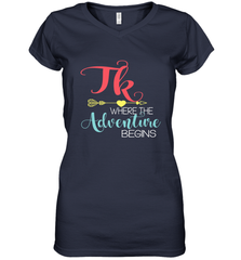 TK Transitional Kindergarten Where The Adventure Begins Women's V-Neck T-Shirt Women's V-Neck T-Shirt - belovedtshirt