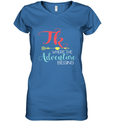 TK Transitional Kindergarten Where The Adventure Begins Women's V-Neck T-Shirt Women's V-Neck T-Shirt - belovedtshirt