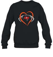 NFL Tampa Bay Buccaneers Heart Love Football Crewneck Sweatshirt Crewneck Sweatshirt - belovedtshirt