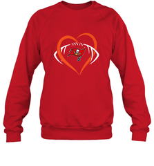 NFL Tampa Bay Buccaneers Heart Love Football Crewneck Sweatshirt Crewneck Sweatshirt - belovedtshirt