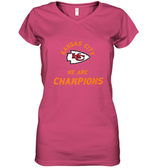 KC Kansas City Tribal Arrowhead we are Champions Women's V-Neck T-Shirt Women's V-Neck T-Shirt - belovedtshirt