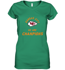 KC Kansas City Tribal Arrowhead we are Champions Women's V-Neck T-Shirt Women's V-Neck T-Shirt - belovedtshirt