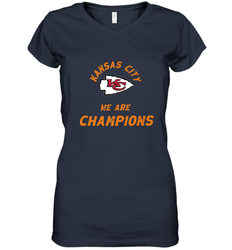 KC Kansas City Tribal Arrowhead we are Champions Women's V-Neck T-Shirt
