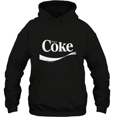 Coca Cola Vintage Enjoy Coke White Logo Hooded Sweatshirt Hooded Sweatshirt / Black / S Hooded Sweatshirt - belovedtshirt