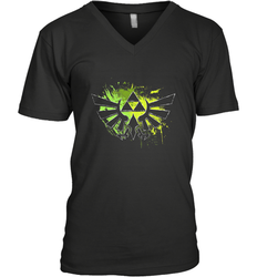 Legend Of Zelda Triforce Logo Paint Splatter Men's V-Neck
