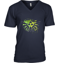 Legend Of Zelda Triforce Logo Paint Splatter Men's V-Neck