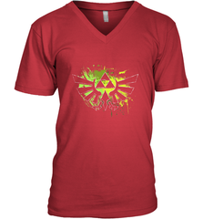 Legend Of Zelda Triforce Logo Paint Splatter Men's V-Neck Men's V-Neck - belovedtshirt