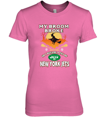 Broom Broke So I Became A fan of New York Jets  NFL Halloween Costume Women's Premium T-Shirt Women's Premium T-Shirt - belovedtshirt