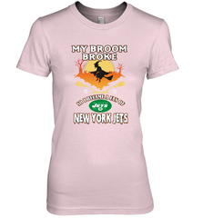 Broom Broke So I Became A fan of New York Jets  NFL Halloween Costume Women's Premium T-Shirt Women's Premium T-Shirt - belovedtshirt