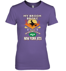 Broom Broke So I Became A fan of New York Jets  NFL Halloween Costume Women's Premium T-Shirt Women's Premium T-Shirt - belovedtshirt