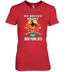 Broom Broke So I Became A fan of New York Jets  NFL Halloween Costume Women's Premium T-Shirt Women's Premium T-Shirt - belovedtshirt