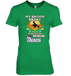 Broom Broke So I Became A Fan of New England Patriots  NFL Halloween Costume Women's Premium T-Shirt