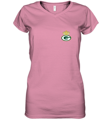 NFL Green Bay Packers Logo Champion Crown 1 Women's V-Neck T-Shirt Women's V-Neck T-Shirt - belovedtshirt