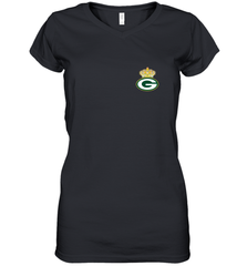 NFL Green Bay Packers Logo Champion Crown 1 Women's V-Neck T-Shirt Women's V-Neck T-Shirt - belovedtshirt