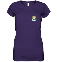 NFL Green Bay Packers Logo Champion Crown 1 Women's V-Neck T-Shirt Women's V-Neck T-Shirt - belovedtshirt