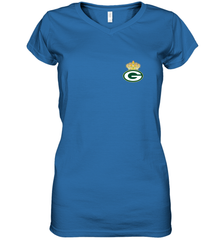 NFL Green Bay Packers Logo Champion Crown 1 Women's V-Neck T-Shirt Women's V-Neck T-Shirt - belovedtshirt