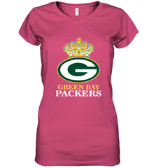 NFL Green Bay Packers Logo Champion Crown Women's V-Neck T-Shirt Women's V-Neck T-Shirt - belovedtshirt