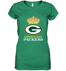 NFL Green Bay Packers Logo Champion Crown Women's V-Neck T-Shirt Women's V-Neck T-Shirt - belovedtshirt