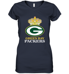 NFL Green Bay Packers Logo Champion Crown Women's V-Neck T-Shirt