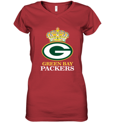 NFL Green Bay Packers Logo Champion Crown Women's V-Neck T-Shirt Women's V-Neck T-Shirt - belovedtshirt