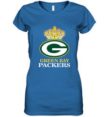 NFL Green Bay Packers Logo Champion Crown Women's V-Neck T-Shirt Women's V-Neck T-Shirt - belovedtshirt