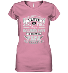 NFL The Only Thing I Love More Than Being A Oakland Raiders Fan Is Being A Papa Football Women's V-Neck T-Shirt Women's V-Neck T-Shirt - belovedtshirt