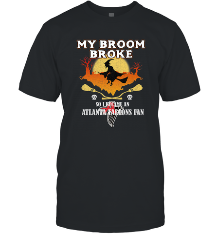 Broom Broke So I Became An Atlanta Falcons Fan  NFL Halloween Costume Men's T-Shirt Men's T-Shirt / Black / S Men's T-Shirt - belovedtshirt