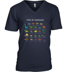 Types Of Dinosaurs Men's V-Neck