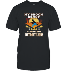 Broom Broke So I Became A Fan of Detroit Lions  NFL Halloween Costume Men's T-Shirt Men's T-Shirt - belovedtshirt