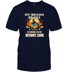 Broom Broke So I Became A Fan of Detroit Lions  NFL Halloween Costume Men's T-Shirt