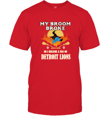 Broom Broke So I Became A Fan of Detroit Lions  NFL Halloween Costume Men's T-Shirt Men's T-Shirt - belovedtshirt