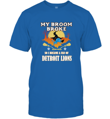 Broom Broke So I Became A Fan of Detroit Lions  NFL Halloween Costume Men's T-Shirt Men's T-Shirt - belovedtshirt