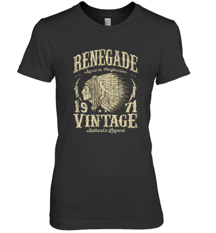 Vintage Made In 1971 T Shirt 47th Birthday Gift Women's Premium T-Shirt Women's Premium T-Shirt / Black / XS Women's Premium T-Shirt - belovedtshirt