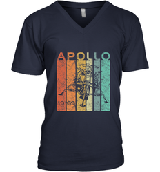 Retro Apollo 11 50th Anniversary Moon Landing 1969 2019 Men's V-Neck