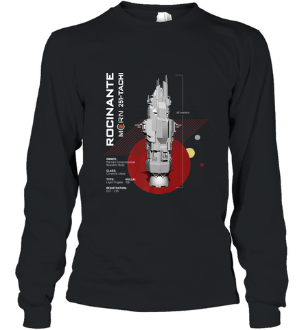 The Expanse Rocinante Ship Long Sleeve T-Shirt Long Sleeve T-Shirt / Black / S Long Sleeve T-Shirt - belovedtshirt