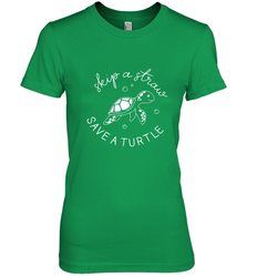 Skip A Straw Save A Turtle Shirt Save The Turtles Women's Premium T-Shirt