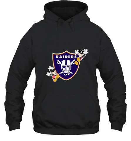 Nfl Oakland Raiders Champion Mickey Mouse Hooded Sweatshirt Hooded Sweatshirt / Black / S Hooded Sweatshirt - belovedtshirt