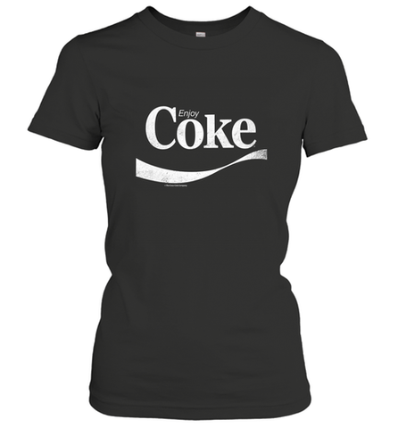 Coca Cola Vintage Enjoy Coke White Logo Women's T-Shirt Women's T-Shirt / Black / S Women's T-Shirt - belovedtshirt