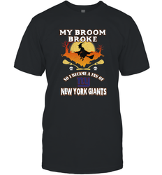 Broom Broke So I Became A Fan of New York Giants  NFL Halloween Costume Men's T-Shirt