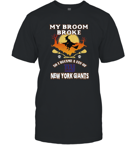 Broom Broke So I Became A Fan of New York Giants  NFL Halloween Costume Men's T-Shirt Men's T-Shirt / Black / S Men's T-Shirt - belovedtshirt