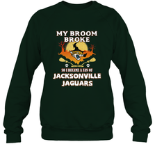 Broom Broke So I Became A Fan of Jacksonville Jaguars NFL Halloween Costume Crewneck Sweatshirt Crewneck Sweatshirt - belovedtshirt