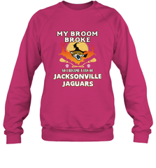 Broom Broke So I Became A Fan of Jacksonville Jaguars NFL Halloween Costume Crewneck Sweatshirt Crewneck Sweatshirt - belovedtshirt