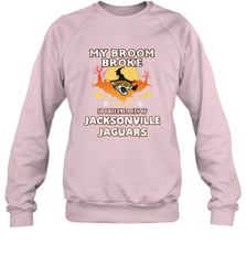 Broom Broke So I Became A Fan of Jacksonville Jaguars NFL Halloween Costume Crewneck Sweatshirt Crewneck Sweatshirt - belovedtshirt