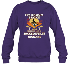 Broom Broke So I Became A Fan of Jacksonville Jaguars NFL Halloween Costume Crewneck Sweatshirt Crewneck Sweatshirt - belovedtshirt