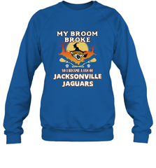 Broom Broke So I Became A Fan of Jacksonville Jaguars NFL Halloween Costume Crewneck Sweatshirt Crewneck Sweatshirt - belovedtshirt