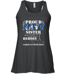 US Military Proud Navy Sister Men or Women Women's Racerback Tank