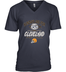Sundays Are For Jesus and Cleveland Funny Christian Football Men's V-Neck